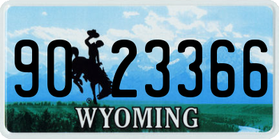 WY license plate 9023366