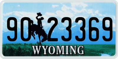 WY license plate 9023369