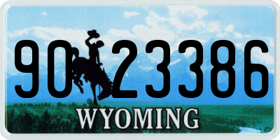 WY license plate 9023386