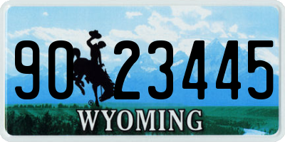 WY license plate 9023445