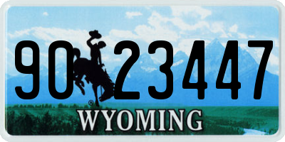 WY license plate 9023447