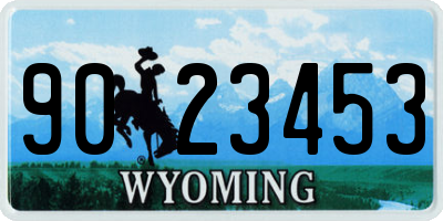 WY license plate 9023453