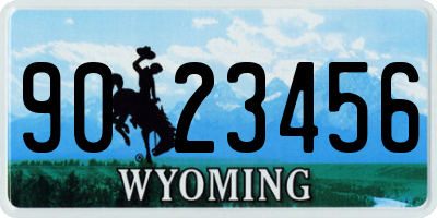 WY license plate 9023456
