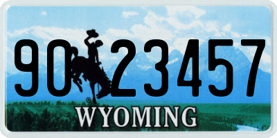 WY license plate 9023457