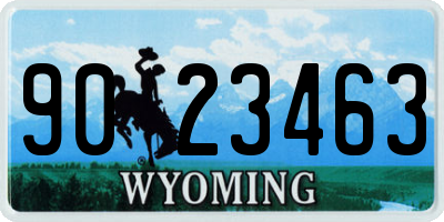 WY license plate 9023463