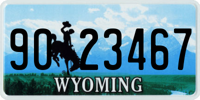 WY license plate 9023467