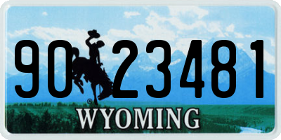 WY license plate 9023481