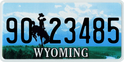 WY license plate 9023485
