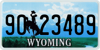 WY license plate 9023489