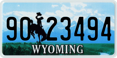 WY license plate 9023494