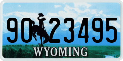 WY license plate 9023495