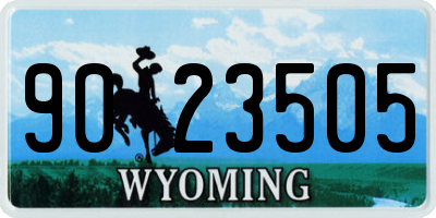 WY license plate 9023505