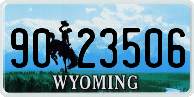 WY license plate 9023506