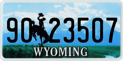 WY license plate 9023507