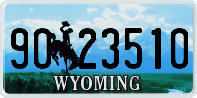 WY license plate 9023510