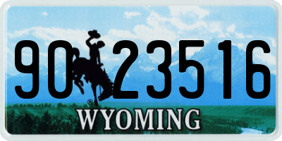 WY license plate 9023516