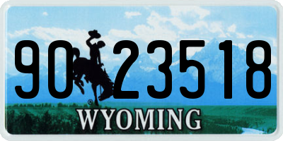 WY license plate 9023518