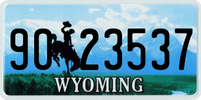 WY license plate 9023537