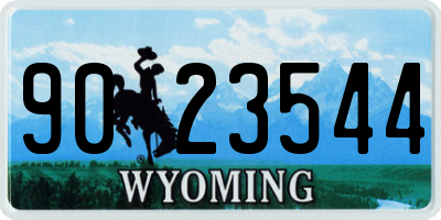 WY license plate 9023544