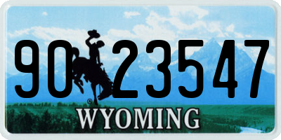 WY license plate 9023547