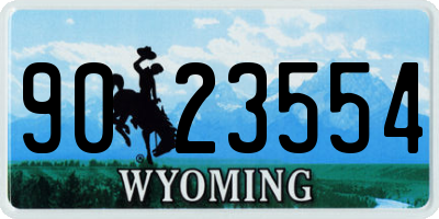WY license plate 9023554