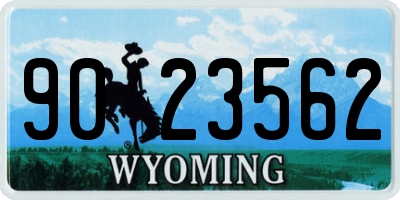WY license plate 9023562