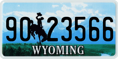 WY license plate 9023566