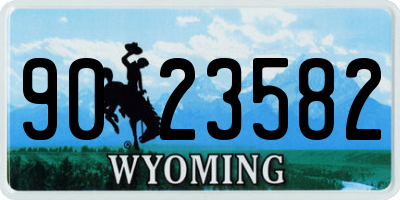 WY license plate 9023582