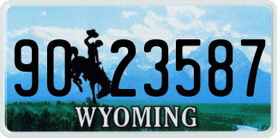 WY license plate 9023587