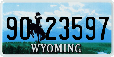 WY license plate 9023597