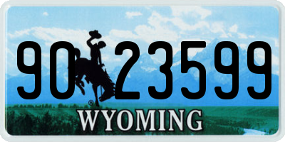 WY license plate 9023599