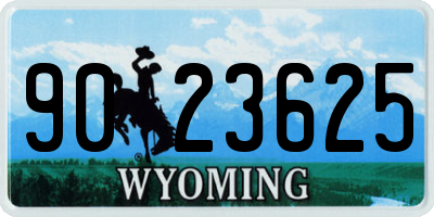 WY license plate 9023625