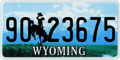 WY license plate 9023675