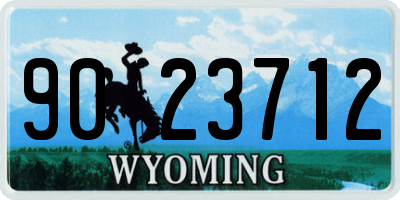 WY license plate 9023712