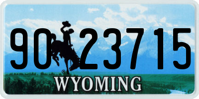WY license plate 9023715