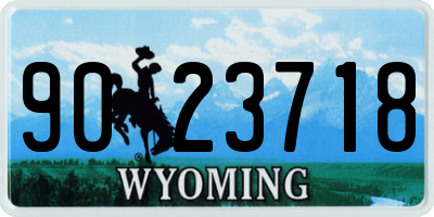 WY license plate 9023718
