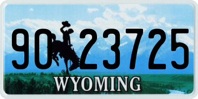 WY license plate 9023725