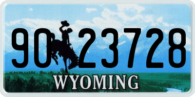 WY license plate 9023728