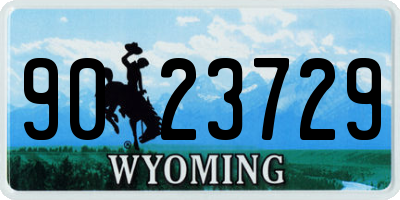 WY license plate 9023729