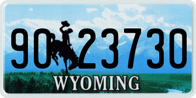WY license plate 9023730