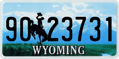 WY license plate 9023731