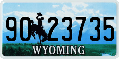WY license plate 9023735