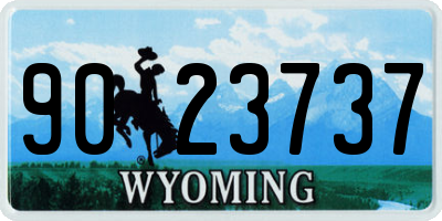 WY license plate 9023737