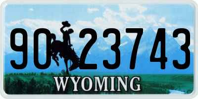 WY license plate 9023743