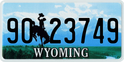 WY license plate 9023749