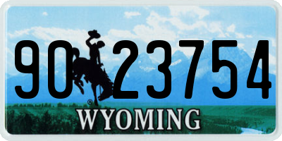 WY license plate 9023754