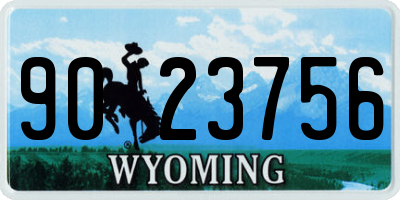 WY license plate 9023756