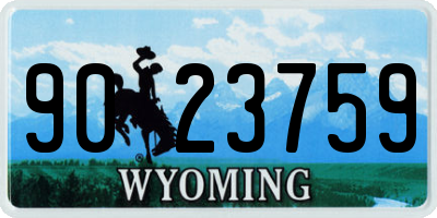 WY license plate 9023759