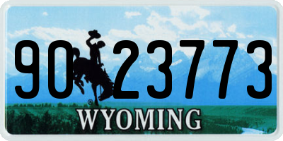 WY license plate 9023773