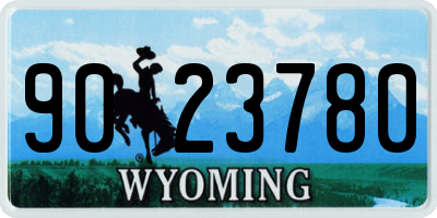 WY license plate 9023780